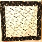 Disney's Dalmations black white polyester scarf large square excellent vintage ll3077