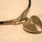 Green amber heart pendant pierced earrings set rubber cord vintage ll3081