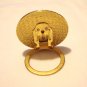 Gold tone scarf clip multi textured perfect vintage ll3116