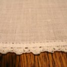 Vintage handmade white cotton hanky crocheted lace edge ll3128