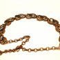 Coro copper link necklace extender chain textured leaves vintage ll3144
