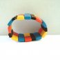 Colorful stretch bracelet plastic wood wide pre-owned ll3176