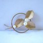 Bond Boyd Sterling brooch pin circle leaves pearls vintage ll3180