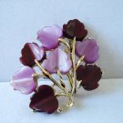 Coro purple and lilac leaves pin brooch thermoset plastic silver tone perfect vintage ll3199