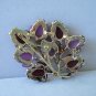 Coro purple and lilac leaves pin brooch thermoset plastic silver tone perfect vintage ll3199