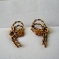 Sterling silver rope earrings with yellow stones pink gold wash screwback vintage ll3203