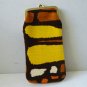 Bold mod fabric eyeglasses case padded satin lined pre-owned ll3204