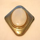 Jeri Lou scarf clip gold tone oval opalescent cabochon vintage ll3208