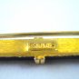 Black enamel Crown Trifari bar pin brooch gold plate vintage ll3211