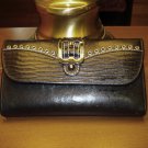 Bosca black leather clutch style wallet vintage holds a lot of cards ll3225