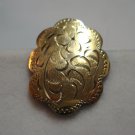Gold filled screw back earrings etched scalloped edge vintage ll3237