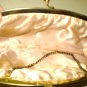 Gold leatherette clutch evening bag with wrist strap vintage ll3238