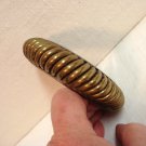 Bulky bold brass bangle bracelet 2.5 inches diameter vintage ll3256