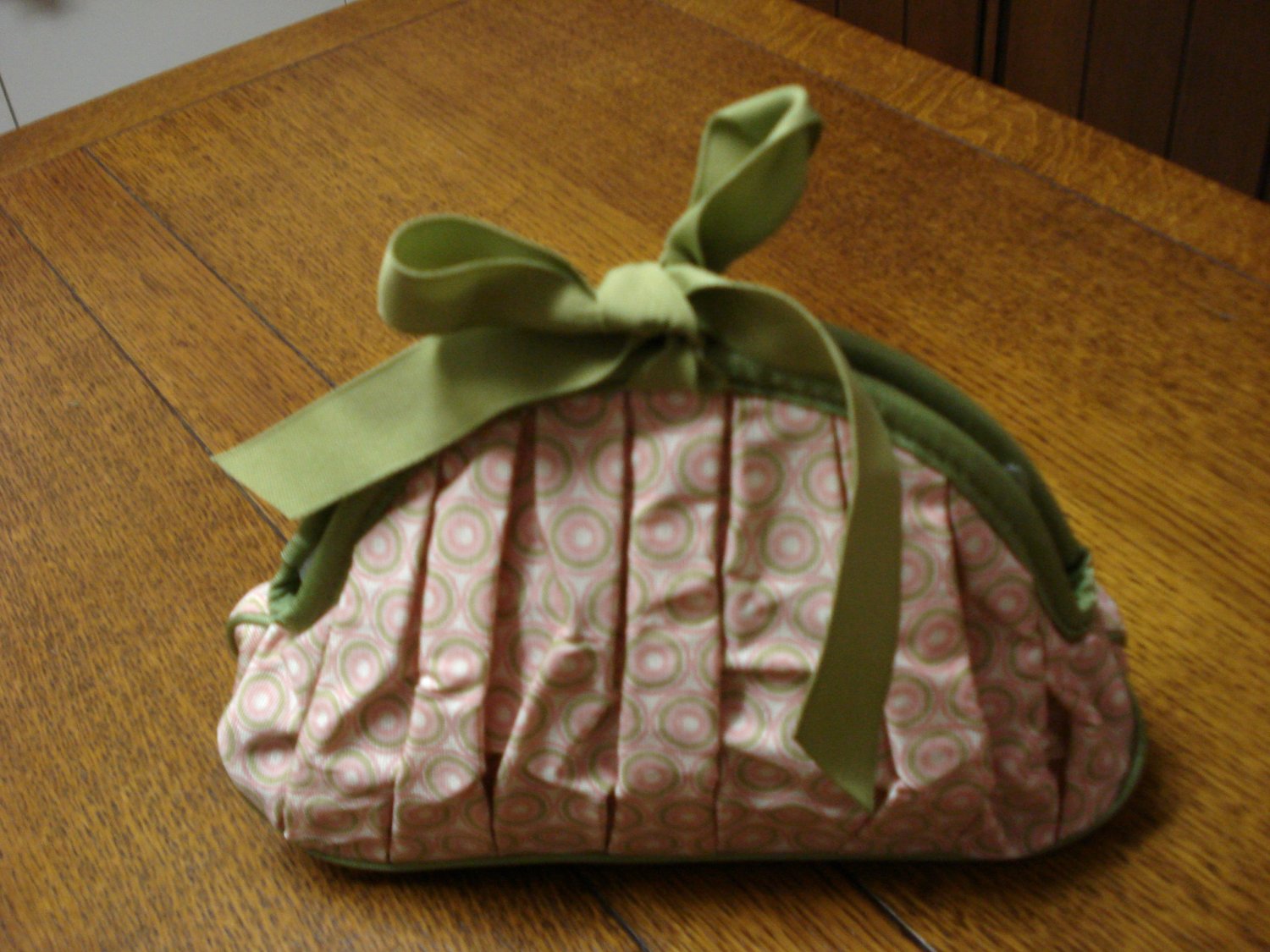 Crabtree and Evelyn fabric washbag cosmetics bag avocado pink sweet pre-owned ll3282
