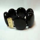 Dyrberg Kern Denmark stretch bracelet bold black onyx ovals pre-owned ll3284