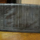 Gray eelskin clutch purse or shoulder bag vintage detachable strap ll3286