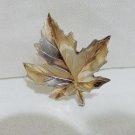 Sterling silver maple leaf pin brooch realistic vintage ll3309
