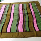 Kreier bands of color silk scarf 26 inches square rolled hem vintage ll3328