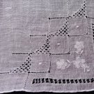 Handmade linen and threadwork ladies wedding hanky embroidery vintage ll3336
