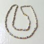 Cloisonne tube bead necklace gold tone spacers barrel clasp vintage ll3352