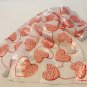 Liz Claiborne I Love You scarf hearts polyester satin chiffon red white long ll3384