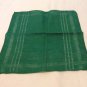 2 Bright linen hankies handkerchief green orange threadwork vintage ll3386