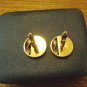 Swank cufflinks gold plated round mirror finish unisex vintage ll3395