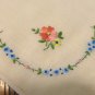 Pair of 2 matching vintage hankies white cotton embroidered ll3414