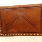 Hand tooled and laced deerskin wallet unisex vintage ll3416