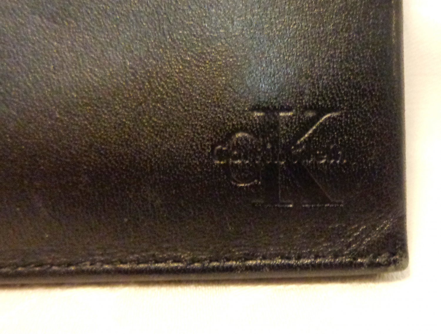 CK Calvin Klein man's wallet breast pocket bifold lambskin leather checkbook unused vintage ll3421