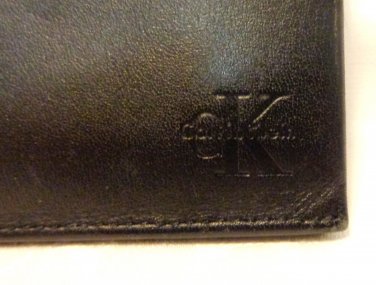 CK Calvin Klein man's wallet breast pocket bifold lambskin leather checkbook  unused vintage ll3421