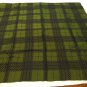 Loden green black silk scarf Kreier herringbone rolled hem vintage ll3430
