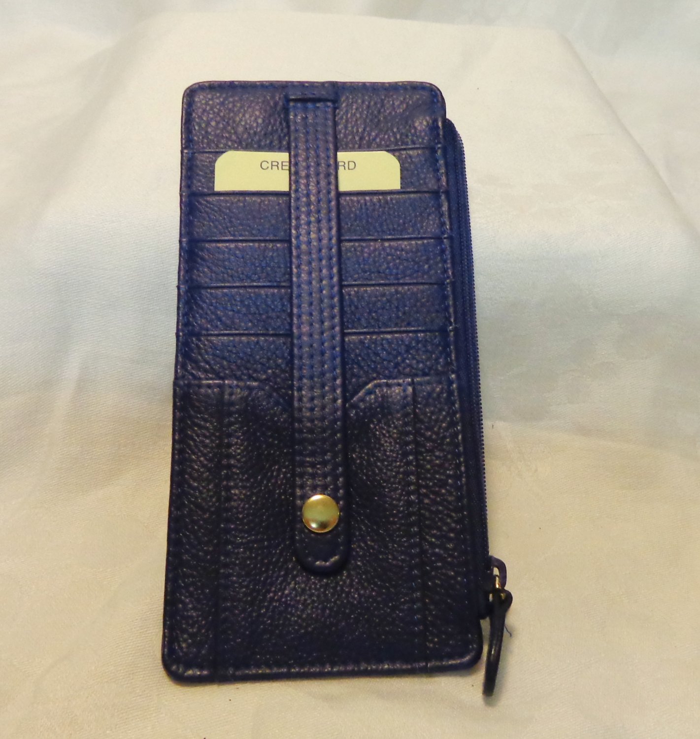Rolf's Essentials wallet unisex navy leather slim style unused vintage ll3436