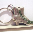 High topped button shoe key ring pewter charming vintage ll2582