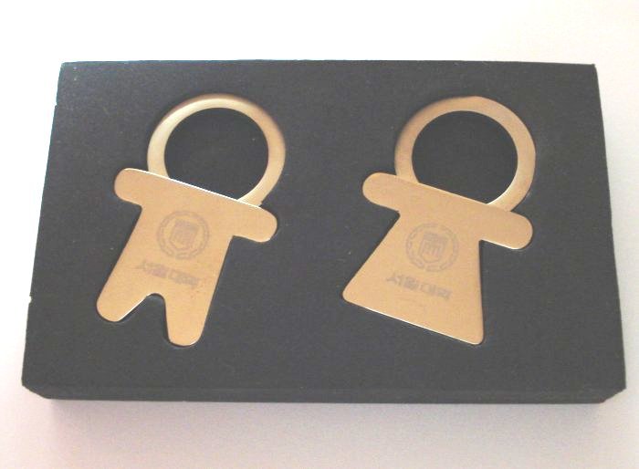 His and Hers key holders rings chrome plated mint in box advertising ll1303