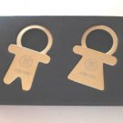 His and Hers key holders rings chrome plated mint in box advertising ll1303