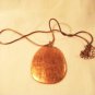 Demi Parure copper cloisonne pendant, chain pierced earrings 1970s artisan made vintage ll2849