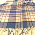 Gap winter scarf or stole red white blue plaid fringe cozy preowned unused ll3457