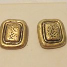 Coldwater Creek gold tone earrings rectangular pierced ears post unused mint condition ll3464