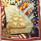 Tall ships large scarf to wear or hang unisex vintage clipper ship ll3466