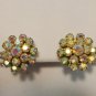 Clip back aureola borealis cluster earrings 1 inch great sparkle holidays vintage ll3470