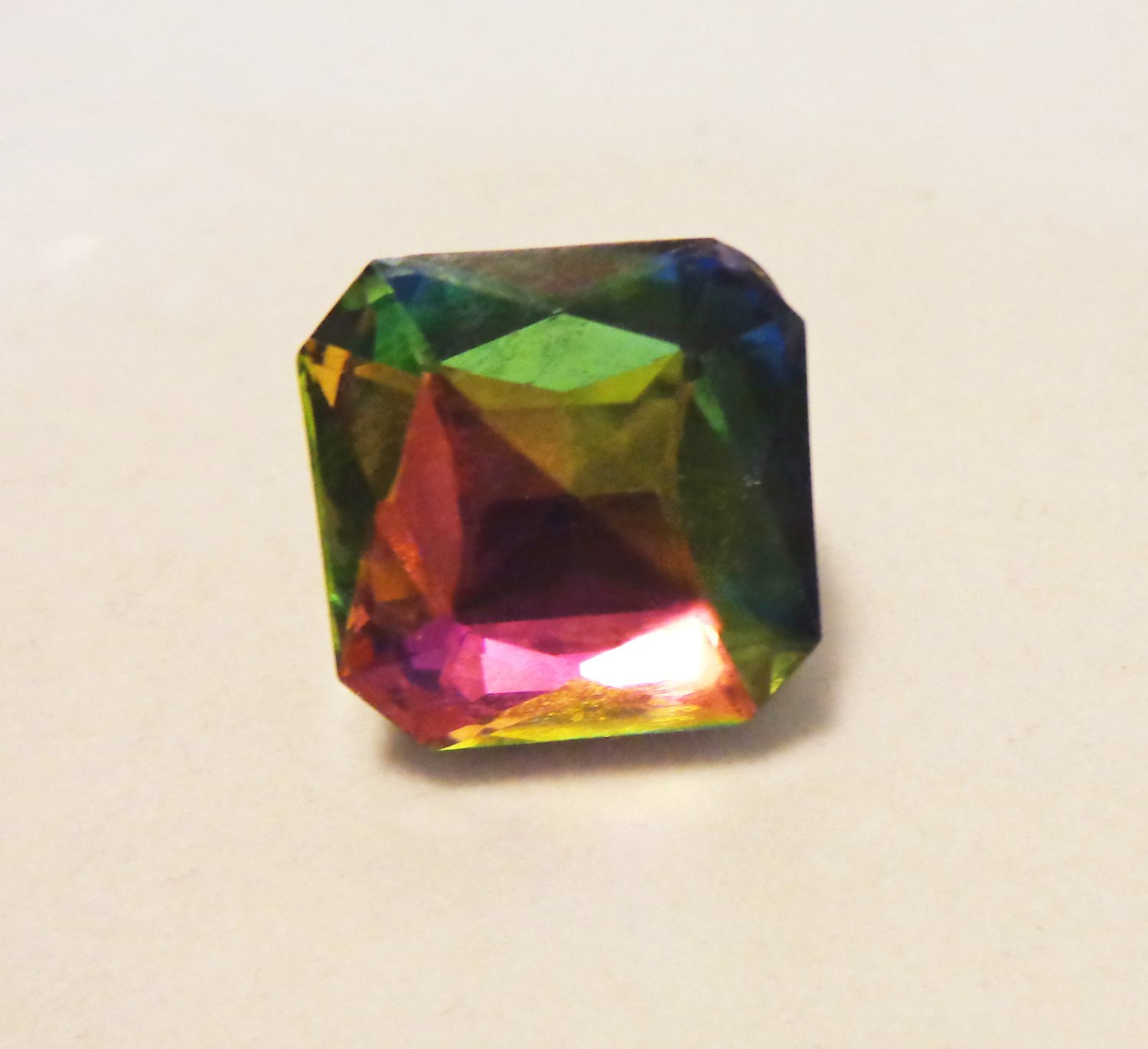 Fake mystic topaz party ring large stretch band ll3477