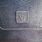 Anne Klein for Calderon alligator stamped black leather shoulder bag purse as new ll1087