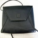 Anne Klein for Calderon alligator stamped black leather shoulder bag purse as new ll1087