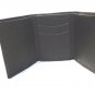 Black leather trifold wallet billfold men or unisex excellent vintage ll3435