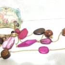 Monsoon 2 strand necklace rope length mixed beads unused vintage ll3316
