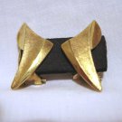 24K gold filled clip earrings made Germany 2 texture finish modern styling as new vintage ll2768