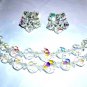 Aurora Borealis demi parure 2 strand necklace choice of earrings vintage jewelry ll2060