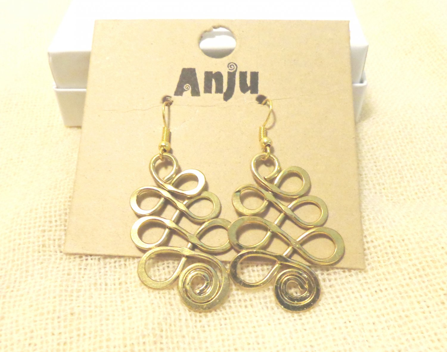Anju chandelier earrings for pierced ears gold tone shepherd's hook ll3494