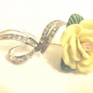 Avon yellow rose brooch bisque china marcasite silver tone vintage ll3496